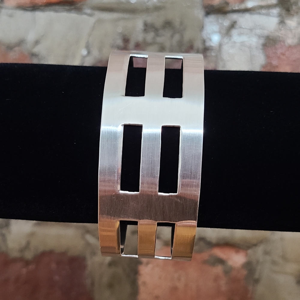 Sterling Silver Open Structure Cuff/Bracelet - image 2